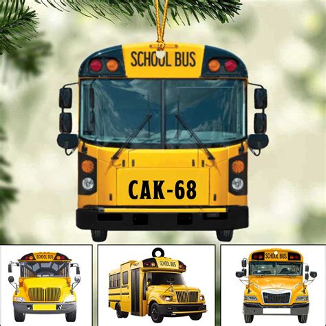 Personalized School Bus Christmas Ornament, School Bus School Gift for ...