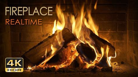 4K HDR Fireplace REALTIME - Relaxing Fire Burning Video & Crackling Soun... | Fireplace, Sound ...