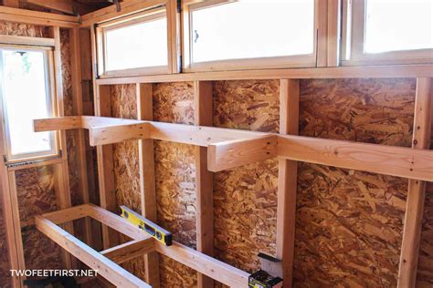 How to build storage shelves in a shed with 2x4 and plywood