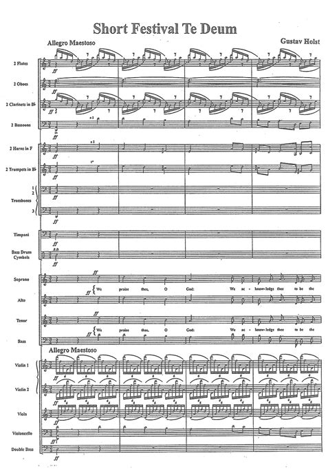 Holst, Gustav | Musical score