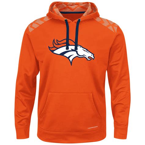 Denver Broncos Majestic Armor Therma Base Synthetic Pullover Hoodie ...