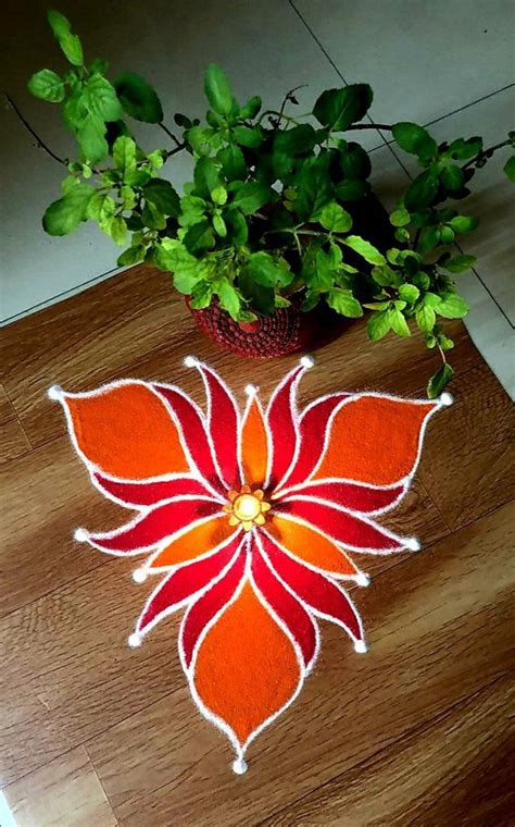 Simple Diwali Muggulu Designs Flower, Dot Types