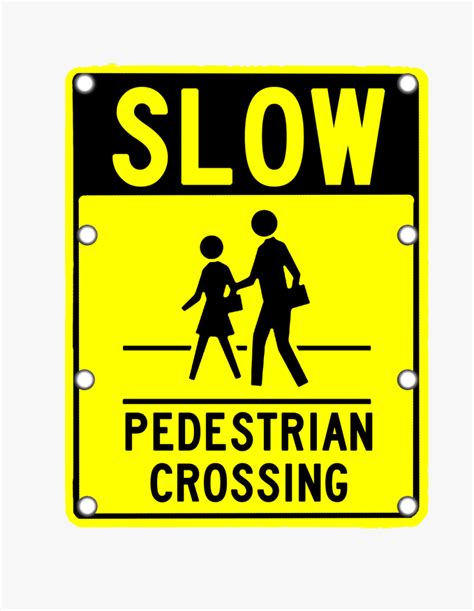 Slow Pedestrian Crossing Sign - Signs Vector Slow Pedestrian Crossing, HD Png Download - kindpng