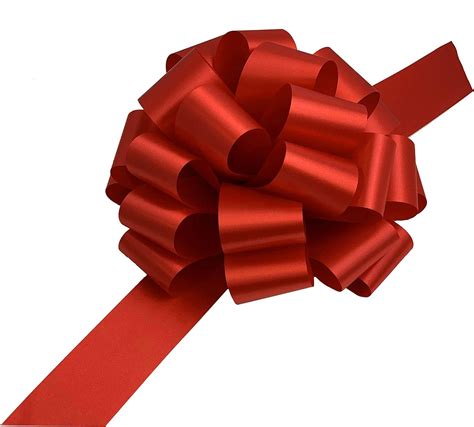 Amazon.com: Large Red Ribbon Pull Bows - 9" Wide, Set of 6, Memorial ...