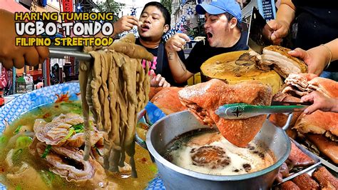 Filipino Street Food | Famous TUMBONG SOUP Lechon Kawali in Ugbo, Tondo Manila | Rado's Lechon ...