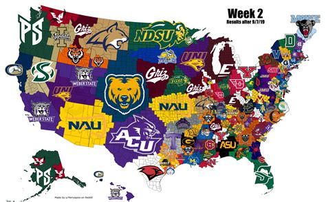 2019 FCS Imperialism Map: Week 2 : CFB