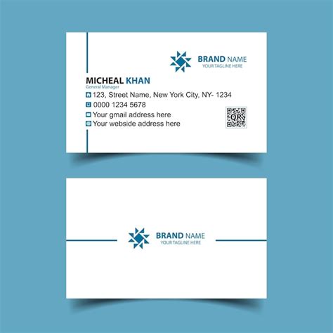 Premium Vector | Vector sky and white minimalist business card design template