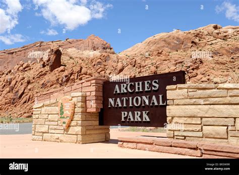 Entrance to Arches National Park Moab Utah Stock Photo - Alamy