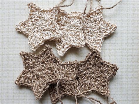 Crochet Rustic Star Ornament Set of 3 - Etsy