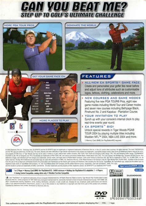 Tiger Woods PGA Tour 2004 (2003) box cover art - MobyGames