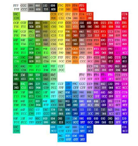 Printable Color Chart With Hex Values - Etsy