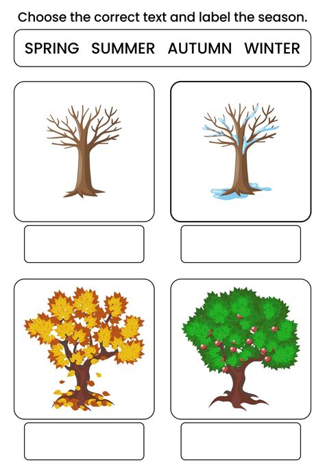 Season Worksheets For Preschool