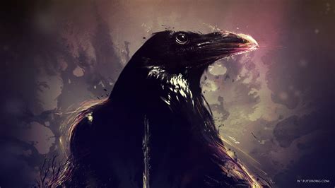 Crow digital wallpaper, raven, artwork, animals, birds HD wallpaper | Wallpaper Flare