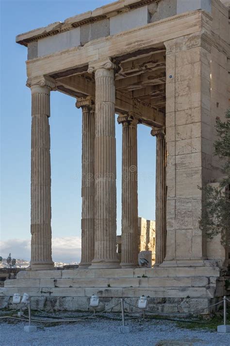 Temple the Erechtheion at Acropolis of Athens, Greece Stock Photo ...