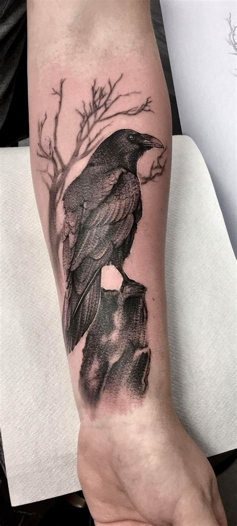 Raven done by Richard Feodorow at Ivory Tower Tattoo in Gothenburg ...