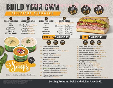 Menu at Deli Delicious fast food, Porterville, 12 S Main St