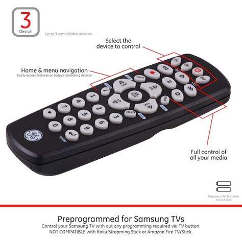 GE 3-Device Universal Remote Control in the Universal Remotes ...