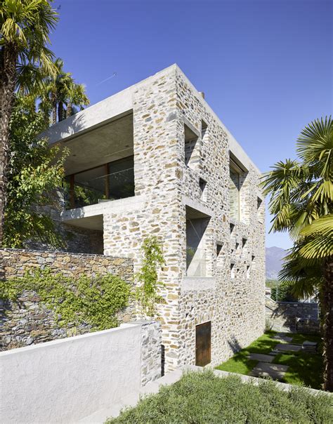 Modern Stone House with Terraced Garden Overlooking Lake Maggiore in ...