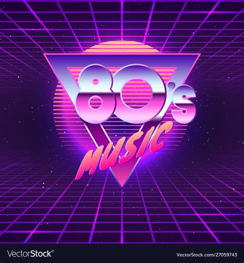 Paster template for retro party 80s neon colors Vector Image