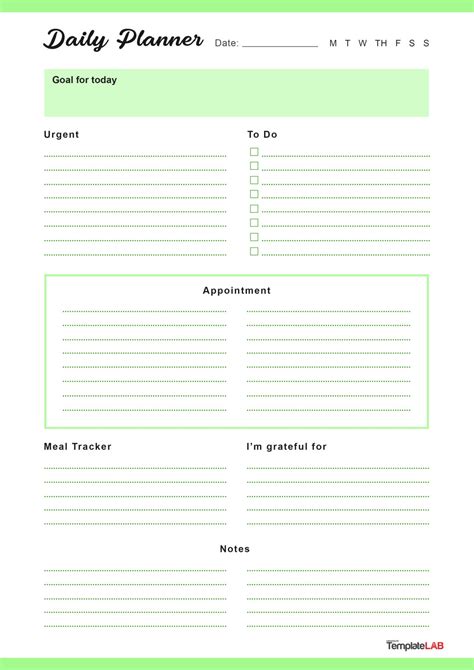 47 Printable Daily Planner Templates (FREE in Word/Excel/PDF)