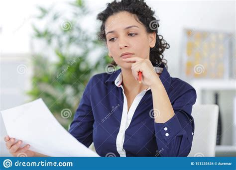 Business Woman Working at Office Desk Stock Photo - Image of desk, holding: 151235434