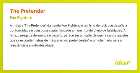 Significado da música THE PRETENDER (Foo Fighters) - LETRAS.MUS.BR