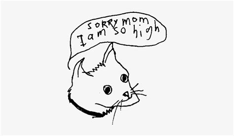 Weed Cat Drawing