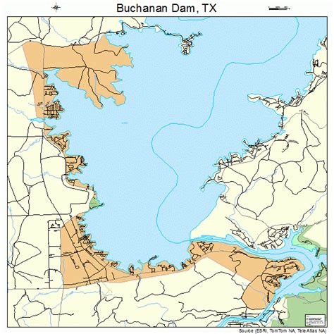 Buchanan Dam Texas Street Map 4810984