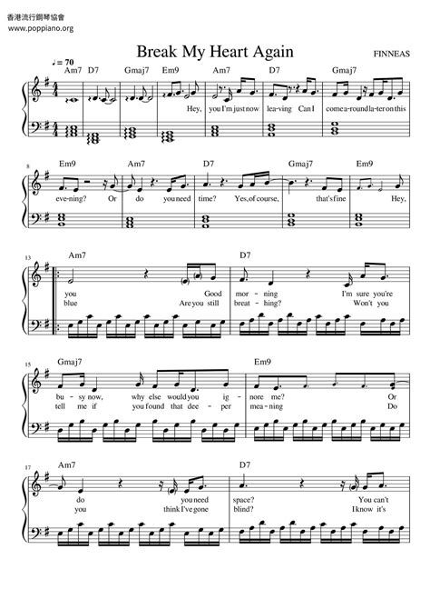 FINNEAS-Break My Heart Again Sheet Music pdf, - Free Score Download ★