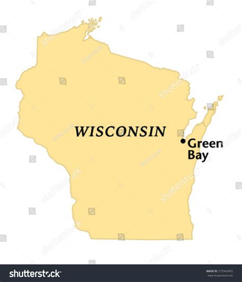 Green Bay Wisconsin Locate Map Stock Vector (Royalty Free) 275943455 | Shutterstock