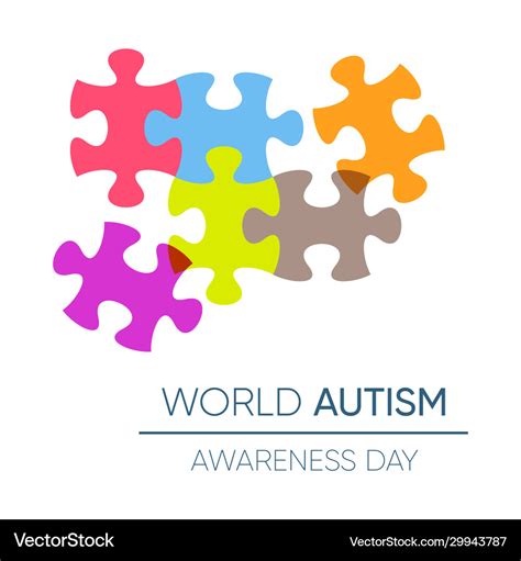 Autism awareness day design with puzzle pieces Vector Image