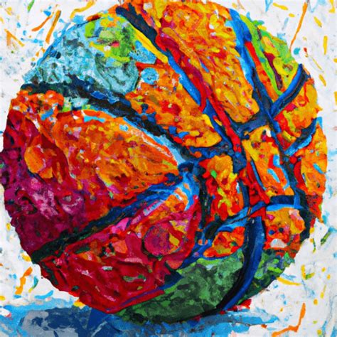 Nike Basketball Ball Oil Painting by Francoise Nielly · Creative Fabrica