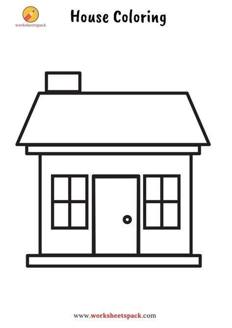 Simple House Coloring Page