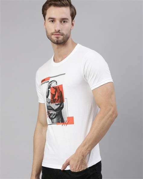 Buy Men's White Graphic Printed T-shirt for Men White Online at Bewakoof