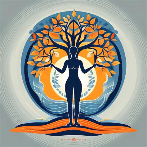 Premium Photo | Yoga girl with lotus leaves vector illustration