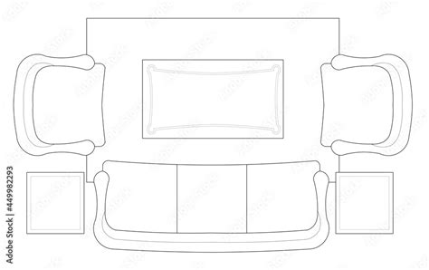 2D CAD plan drawing various sizes and designs of sofa set complete with ...