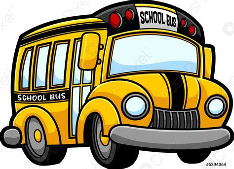 Dibujos animados amarillo escuela bus vector - vector de stock 5394064 | Crushpixel