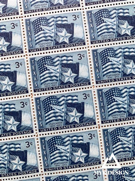 Texas Statehood Sheet of 50 U.S. Stamps 1945 Postage Stamps | Etsy