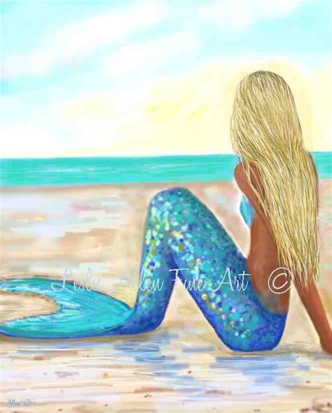 Mermaid Art Mermaid Art Print Mermaid Wall Art Mermaid Decor | Etsy