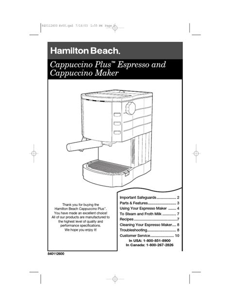 Hamilton Beach 40729 Users Manual 683191 | PDF | Coffee | Drink