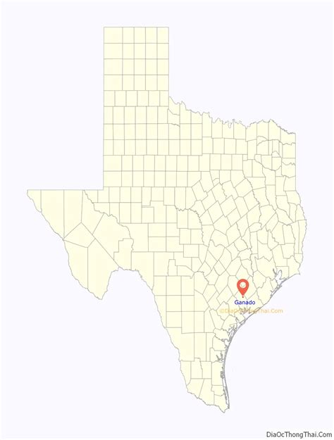 Map of Ganado city, Texas - Thong Thai Real