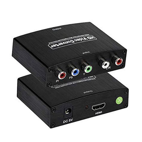 YPbPr to HDMI Converter, Component to HDMI, 5RCA RGB to HDMI Converter Supports 4K Video Audio ...