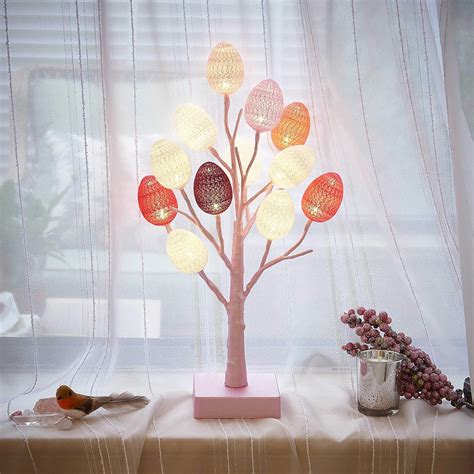 Hairui Tabletop Twig Tree Lights Snow Dusted 24 LED 18 Inches for Christmas Battery Operated ...