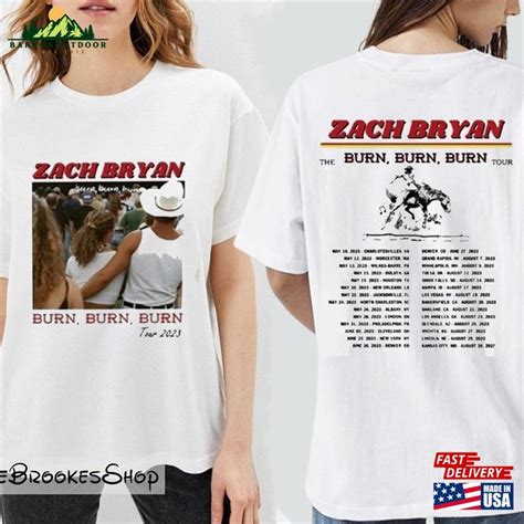 Zach Bryan Western Shirt Burn Tour 2023 Concert Unisex T-Shirt ...