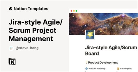 Jira-style Agile/Scrum Project Management Template by Steve Hong ...