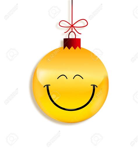 christmas smiley faces: paper emoticon as Christmas ball | Smiley ...