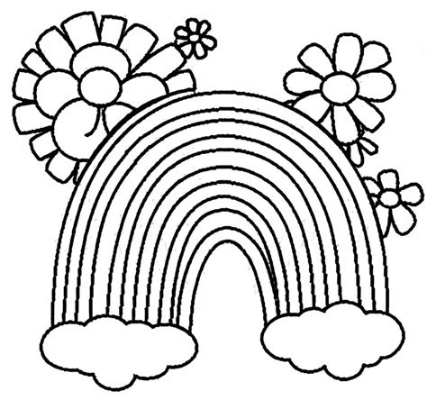 Rainbow with Flowers coloring page - Download, Print or Color Online for Free