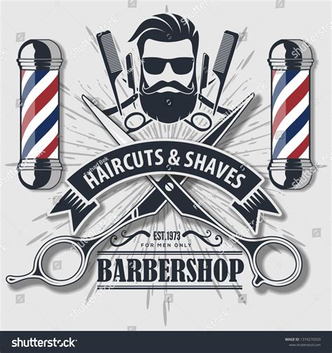 Barber Shop Logo Barber Pole Vintage Stock Vector (Royalty Free) 1374270329 | Shutterstock