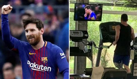 'Super humble' Messi trains in public gym, watching Barca highlights ...