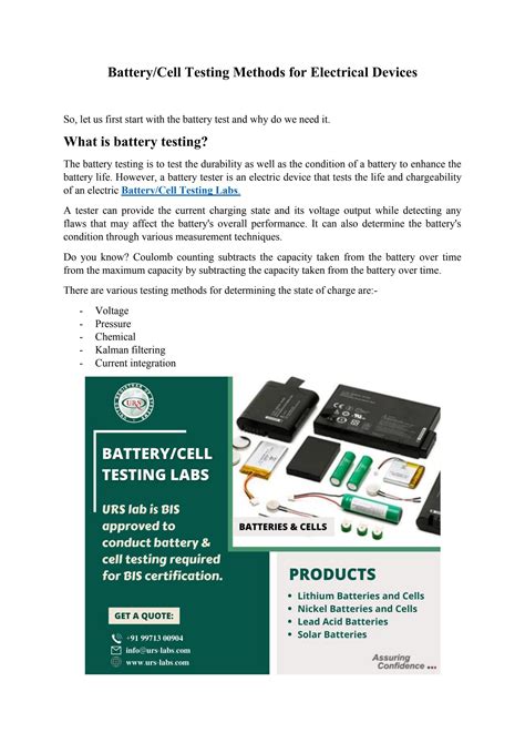 Battery/Cell Testing Methods by URS Labs - Issuu